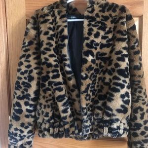 Target brand: cheetah print zip up with cute hood